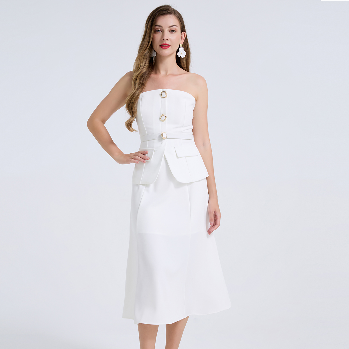 Women'S Formal Evening Wear Tops - 2피스 세트 여성 의상 우아한 다이아몬드