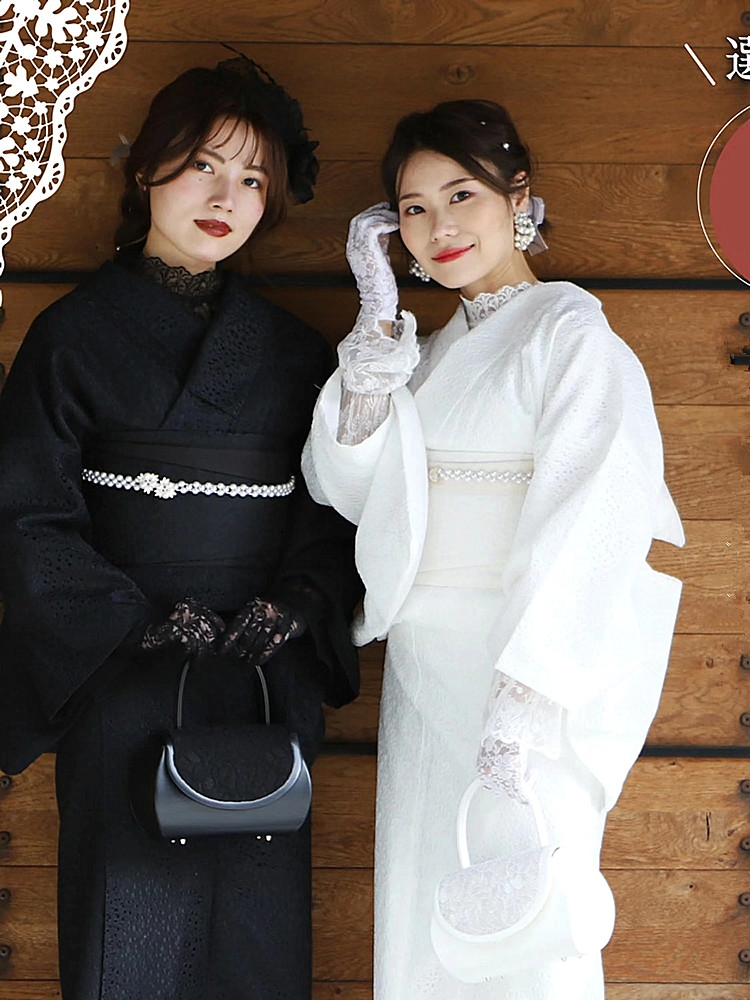 Women Formal Wear Designers - 우아한 레이스 기모노 - 일본 여성