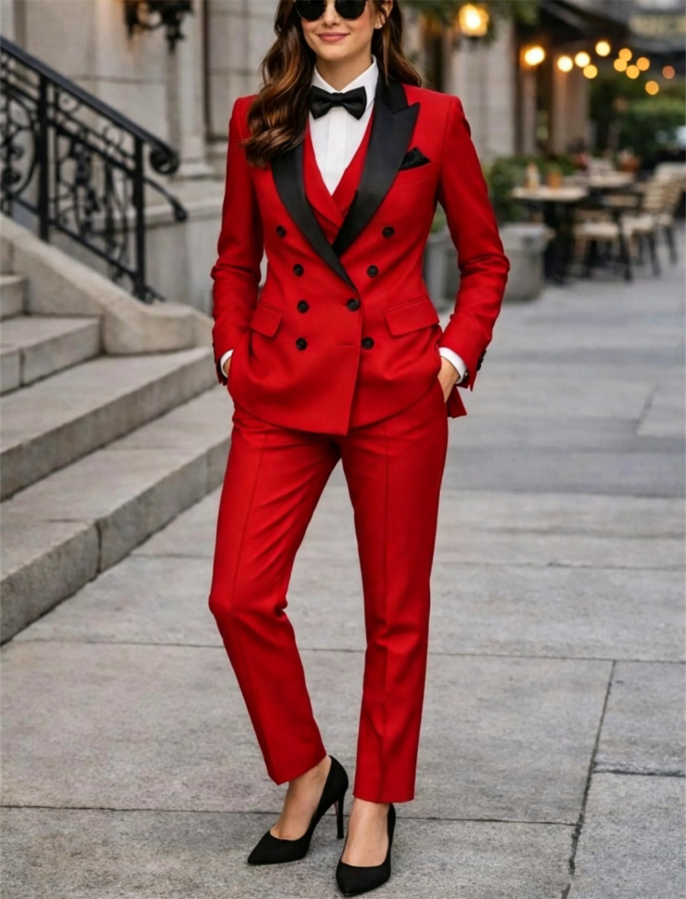 더블 브레스트 여성 정장 3종 맞춤형 페인트슈트 여성  - Women Formal Wear Vest 리뷰 및 가격