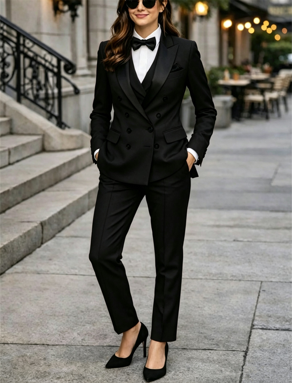 더블 브레스트 여성 정장 3종 맞춤형 페인트슈트 여성  - Women Formal Wear Vest 리뷰 및 가격