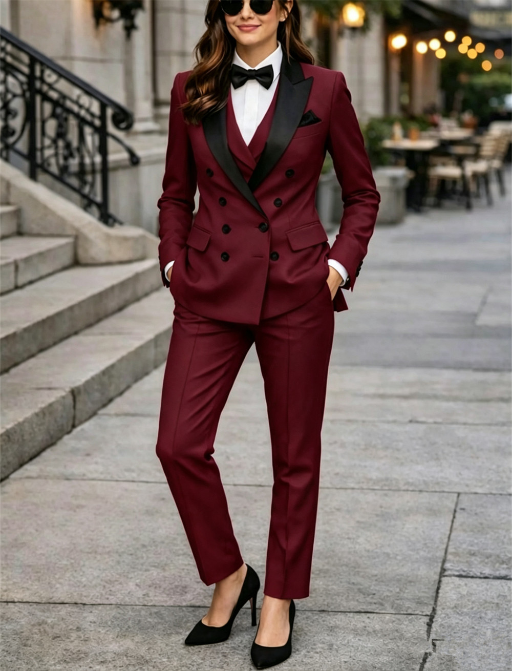더블 브레스트 여성 정장 3종 맞춤형 페인트슈트 여성  - Women Formal Wear Vest 리뷰 및 가격