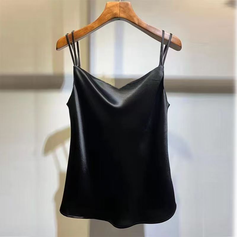 2025 섹시한 새틴 실크 캐미솔 여성 탱크 탑 자르기 - Silk Camisole Work 리뷰 및 가격