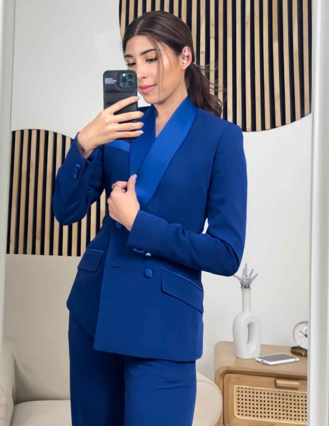 로얄 블루 여성 재킷 세트 맞춤형 더블 브레스티드 숄  - Women'S Formal Jackets To Wear With Dresses 리뷰 및 가격