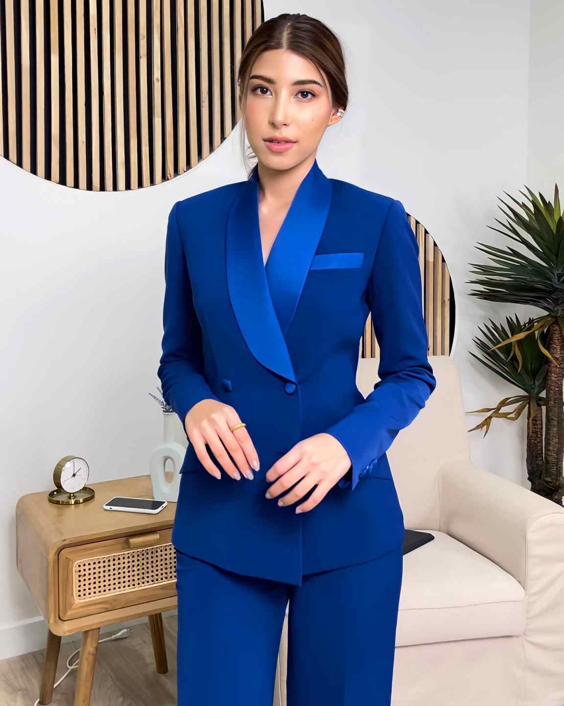 로얄 블루 여성 재킷 세트 맞춤형 더블 브레스티드 숄  - Women'S Formal Jackets To Wear With Dresses 리뷰 및 가격