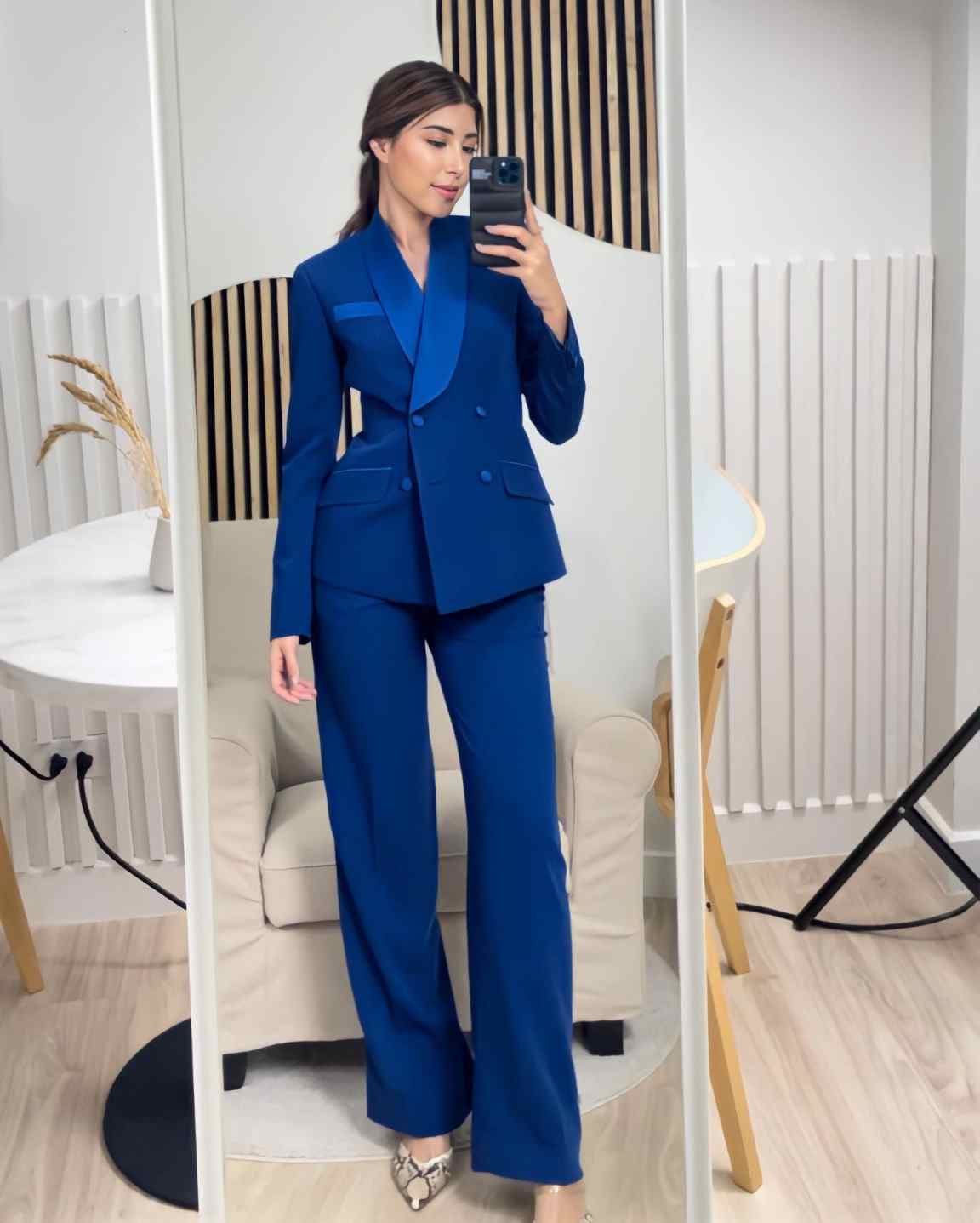 로얄 블루 여성 재킷 세트 맞춤형 더블 브레스티드 숄  - Women'S Formal Jackets To Wear With Dresses 리뷰 및 가격