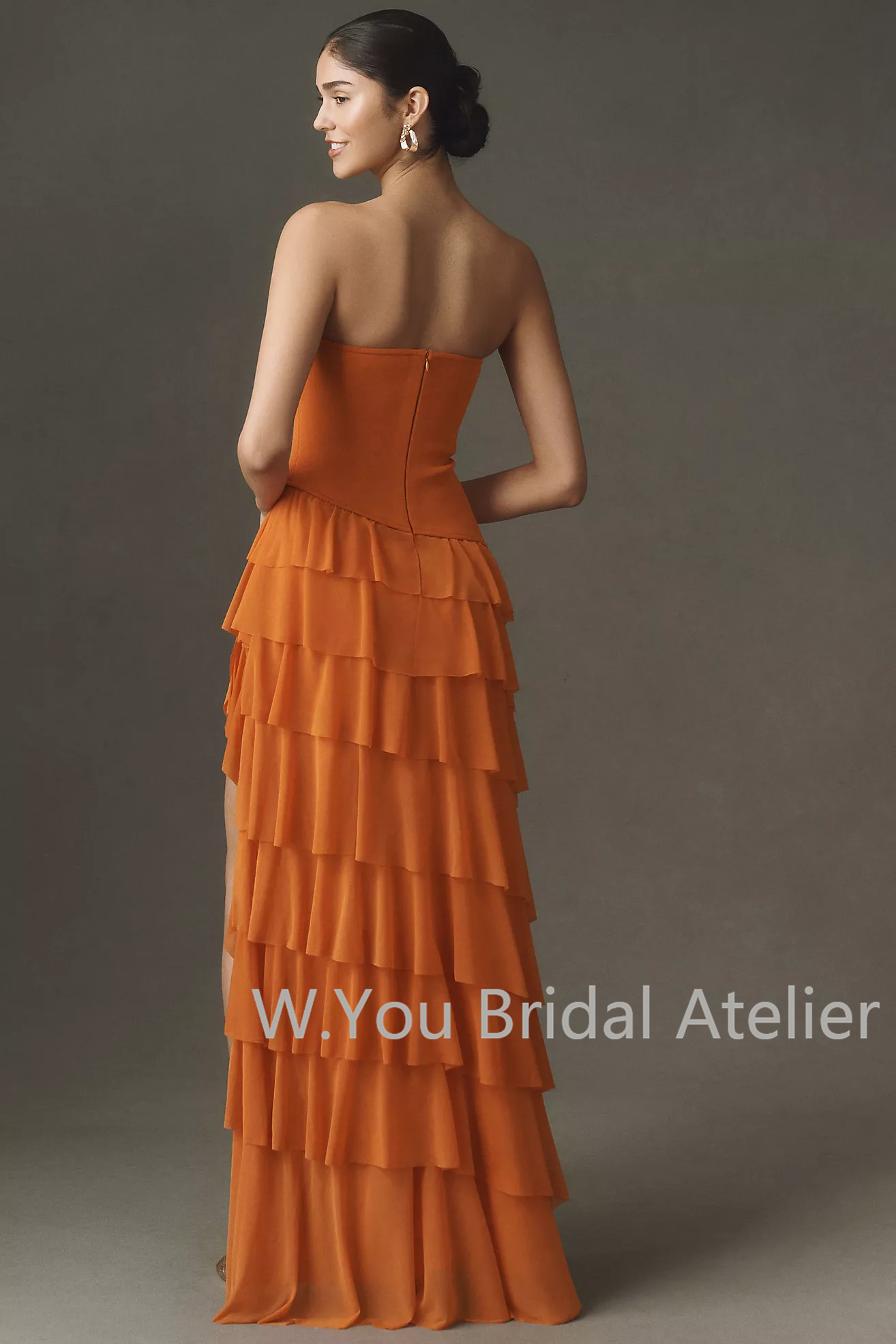 이브닝 드레스 티어드 러플 스트랩리스 튜브탑 가운 여성 - Women'S Formal Evening Wear Tops 리뷰 및 가격