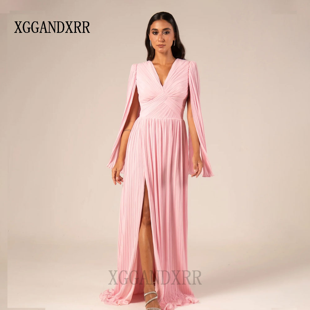 맞춤형 핑크 A라인 프롬 드레스 2026 딥 V넥 사이 - Formal Gala Wear Women 리뷰 및 가격