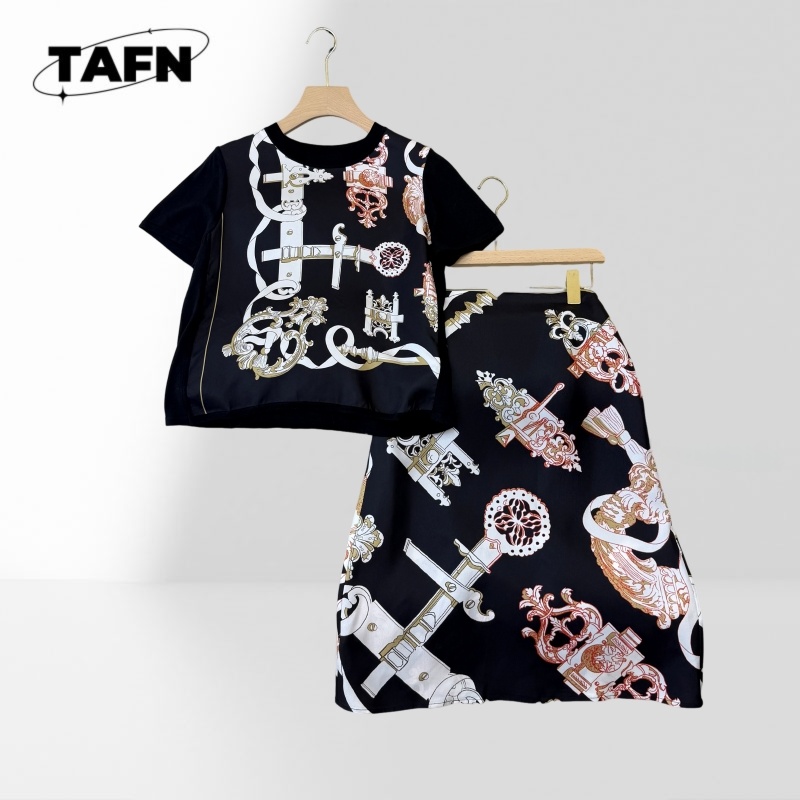100% 실크 프리미엄 여성용 우아한 프린트 투피스 세 - Women'S Formal Evening Wear Tops 리뷰 및 가격