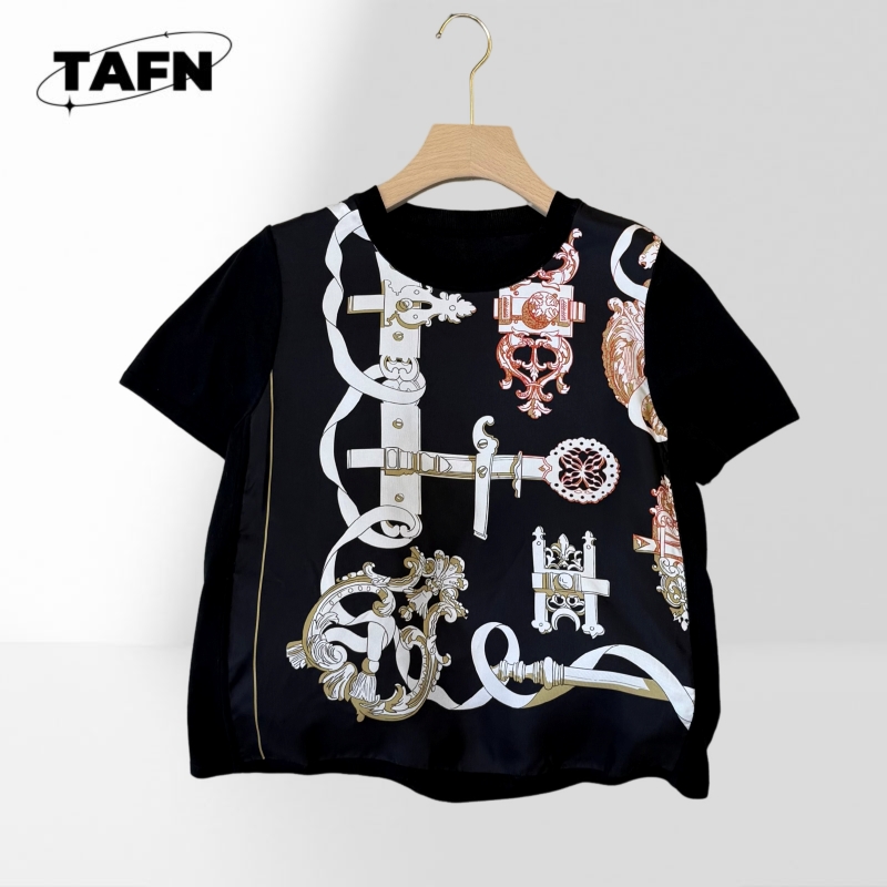 100% 실크 프리미엄 여성용 우아한 프린트 투피스 세 - Women'S Formal Evening Wear Tops 리뷰 및 가격